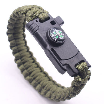 Εξωτερική κατασκήνωση Paracord επιβίωση βραχιόλι Fire Starter πυξίδα και μαντήλι 6-8 ίντσες