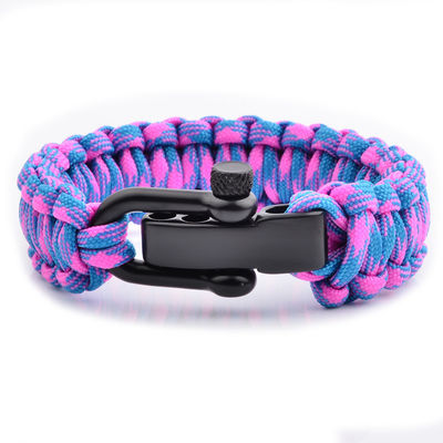 Βραχιόλι επιβίωσης Paracord με ρυθμιζόμενο μεταλλικό κουμπί και υλικό πολυεστέρα