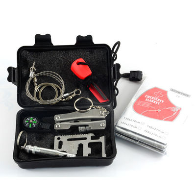 ΗΠΑ Φορητό μαύρο πρώτες βοήθειες Sos Survival Kit για εξωτερική κατασκήνωση έκτακτη ανάγκη μαύρο κιτ