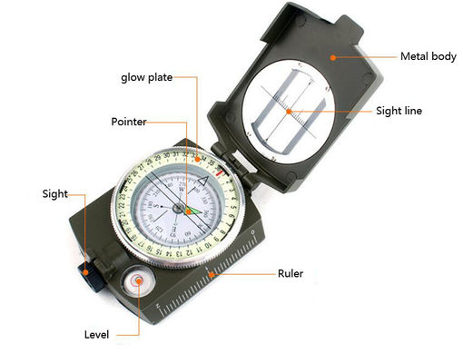 Ειδική επαγγελματική μεταλλική τακτική πυξίδα με πολυλειτουργικό σχεδιασμό