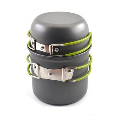 Αλουμινίου Camping Cookware Mess Kit φορητό δοχείο για εξωτερική μαγειρική βασικά