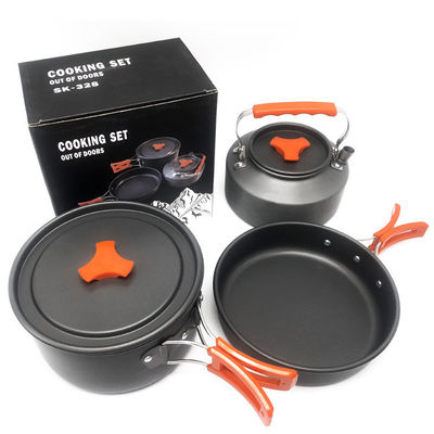 Γκρι πράσινο χειριστήριο φορητό στυλ Non Stick αλουμίνιο πικνίκ κατσαρόλα για κάμπινγκ