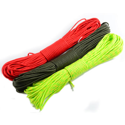 100FT 4mm 7 πυρήνες Διάσωση αλεξίπτωτου Polyester 550 Paracord σκοινί και ευέλικτο